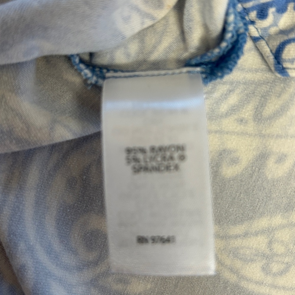 J Jill Wearever Collection Blue & White Paisley Maxi Tank Dress Size S Petite - Picture 9 of 13